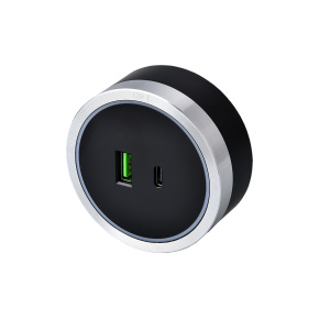 Zásuvkový modul Viking A60SB, strieborno-čierna/výstupy - 1xUSB-A, 1xUSB-C/výkon až 2500W/230V,16A,50Hz Zásuvkový modul Viking A60SB, strieborno-čierna/výstupy - 1xUSB-A, 1xUSB-C/výkon až 2500W/230V,16A,50Hz