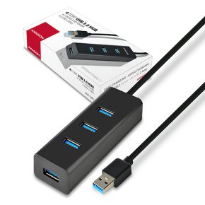 AXAGON HUE-S2BL, 4x USB 3.0 CHARGING hub, micro USB napr. konektor, kábel USB-A 1.2m