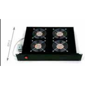 19" horiz.vent.j.4xVent.-220V/92W termost.2U čierna