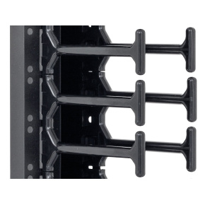 19" vyväzovací panel 37U - Hrebeň, dvojradový čierny