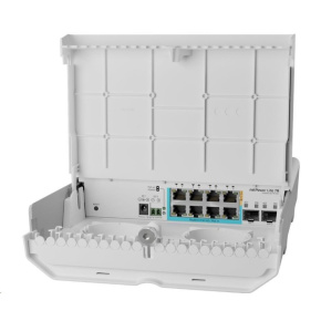 MikroTik CSS610-1Gi-7R-2S+OUT reverzný PoE switch, 8x Gigabit, 2x SFP+, 1x PoE out, 7x PoE in, 56Gbps MikroTik CSS610-1Gi-7R-2S+OUT reverzný PoE switch, 8x Gigabit, 2x SFP+, 1x PoE out, 7x PoE in, 56Gbps