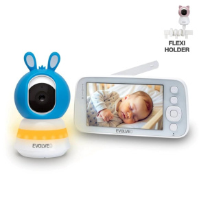 EVOLVEO Baby Monitor N5, Set videochůvičky s 360° dohledem, obousměrnou komunikací a ukolébavkami, modrá