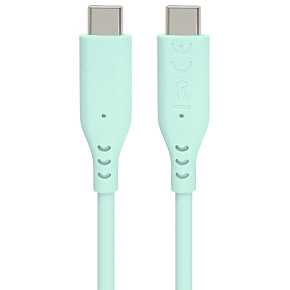 PremiumCord silikónový USB-C 60W, tyrkysový, 1.5m