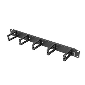 LANBERG 19" PANEL PRO SPRÁVU KÁBLOV S 5 PLASTOVÝMI DRŽIAKMI 1U TYP B ČIERNY