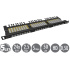 19" patch panel Solarix 24xRJ45 CAT6 UTP s vyväzovacou lištou čierny 0,5 U SX24HD-6-UTP-BK
