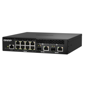 QNAP riadený switch QSW-M2108R-2C (8x 2,5GbE RJ45 a 2x kombo 10GbE SFP+/RJ-45, malá šírka)