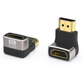 PremiumCord 8K Adaptér spojka HDMI A - HDMI A, F/M, zahnutá do pravého uhla 90 °