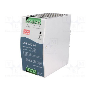 MEANWELL - SDR-240-24 - Priemyselný napájací spínaný zdroj 24V 240W na DIN