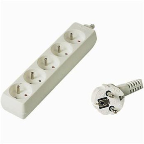 Predlžovací prívod 230V, 10m, 5 zásuviek