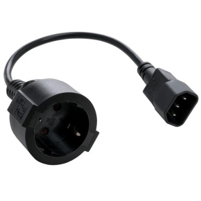 Kabel C-TECH síťový adaptér C14 (M) -> schuko (F), 15 cm Kabel C-TECH síťový adaptér C14 (M) -> schuko (F), 15 cm