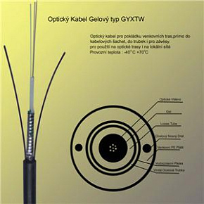 8vl. 50/125 samonos.optický pancerovaný kábel 2*oceľový drôt