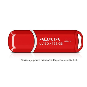 ADATA Flash Disk 64GB UV150, USB 3.1 disk Dash Drive (R:90/W:20 MB/s) červený