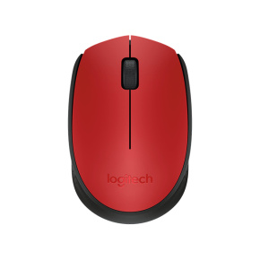 Logitech M171/Kancelárska/Optická/1 000 DPI/Bezdrôtová USB/Čierna-červená