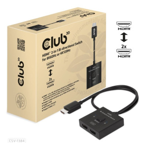 Club3D Switch, HDMI na 2xHDMI Oboustranný 2v1, 8K60Hz, 4K120Hz Club3D Switch, HDMI na 2xHDMI Oboustranný 2v1, 8K60Hz, 4K120Hz