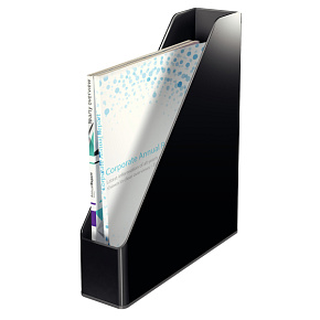 Stojan na časopisy dvojfarebný Leitz, čierna, 4 ks