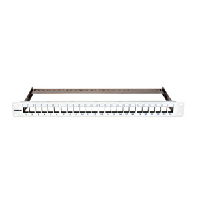19" patchpanel pre max. 24 keystone, neosadený, 1U, RAL 7035