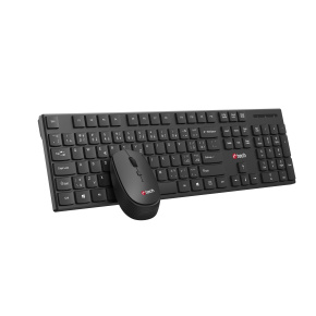Klávesnice C-TECH WLKMC-03, bezdrátový combo set s myší, černý, USB, CZ/SK Klávesnice C-TECH WLKMC-03, bezdrátový combo set s myší, černý, USB, CZ/SK