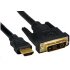 PREMIUMCORD HDMI - DVI-D kábel 1 m (M/M, pozlátené kontakty, tienený)