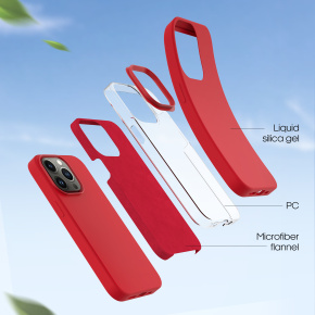 ER POWER Silikónový kryt CARNEVAL SNAP pre iPhone 14 s MagSafe - Červená