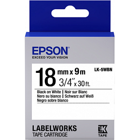 Epson Label Cartridge Standard LK-5WBN Black/White 18mm (9m) Epson Label Cartridge Standard LK-5WBN Black/White 18mm (9m)