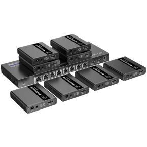 HDMI 1-8 splitter+extender po CAT6/6a/7, 4k až 70m