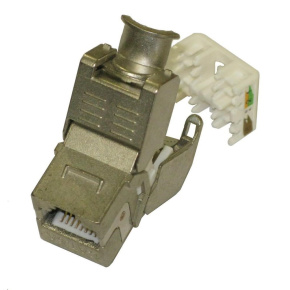 Keystone Cat6A, STP, samozařezávací se zaklapnutím, stříbrný Keystone Cat6A, STP, samozařezávací se zaklapnutím, stříbrný