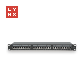 LYNX 19" patch panel  24-port, STP Cat6, 50µ, stíněný, černý