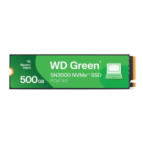 WD GREEN SSD 500GB SN3000 Powered by SanDisk, PCIe Gen4x4, M.2 2280, (R:5000/W:4100 MB/s) WD GREEN SSD 500GB SN3000 Powered by SanDisk, PCIe Gen4x4, M.2 2280, (R:5000/W:4100 MB/s)