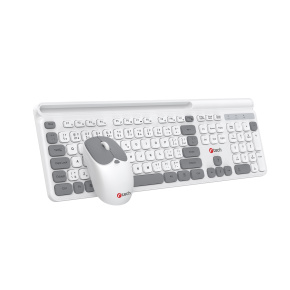Klávesnice C-TECH Quallis WLKMC-05, bezdrátový combo set s myší, bílá, USB, CZ/SK Klávesnice C-TECH Quallis WLKMC-05, bezdrátový combo set s myší, bílá, USB, CZ/SK