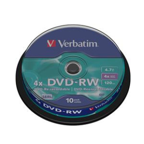 VERBATIM DVD-RW(10-Pack)Spindle4x/DLP/4.7GB VERBATIM DVD-RW(10-Pack)Spindle4x/DLP/4.7GB