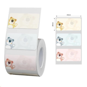 Niimbot štítky T 40x20mm 320ks Medvídci pro B21, B21S, B3, B1S Niimbot štítky T 40x20mm 320ks Medvídci pro B21, B21S, B3, B1S