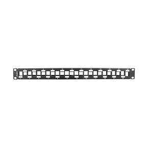LANBERG 24PORTOVÝ PATCH PANEL S ORGANIZÉROM PRO KEYSTONE MODULY ČIERNY