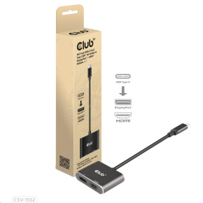 Club3D hub MST (Multi Stream Transport) USB3.2 Gen2 Type-C (DP Alt-Mode) na DisplayPort + HDMI 4K60Hz (M/F) Club3D hub MST (Multi Stream Transport) USB3.2 Gen2 Type-C (DP Alt-Mode) na DisplayPort + HDMI 4K60Hz (M/F)