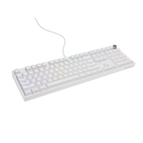 Herná mechanická klávesnica Genesis THOR 404/RGB/Gateron Yellow Pro/Drôtové USB-A/US layout/Biela
