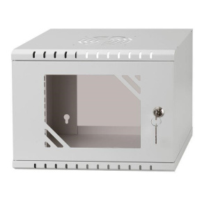 LEXI-Net 10" nástěnný rozvaděč Basic 4U 292x300, skleněné dveře, bez zad, svařovaný, šedý