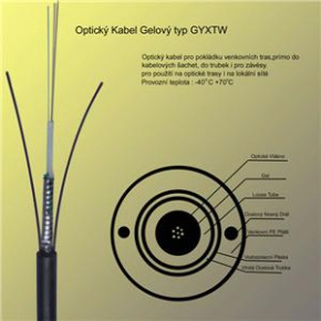 12vl. 50/125 samonos.optický pancerovaný kábel 2*oceľový drôt