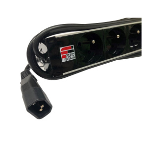 19" Napájací panel 9x 230V, IEC320 C14 1U M6 3m