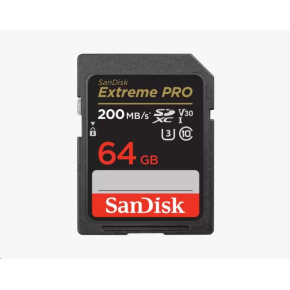 Karta SanDisk SDXC 64 GB Extreme PRO (200 MB/s triedy 10, UHS-I U3 V30) Karta SanDisk SDXC 64 GB Extreme PRO (200 MB/s triedy 10, UHS-I U3 V30)