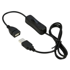 PREMIUMCORD Prodlužovací kabel USB 2.0 s vypínačem, 1m, černá