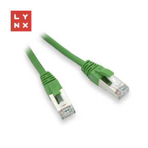 LYNX FTP patch kabel Cat5e PVC, CCA, 1m, zelený (balení obsahuje 10ks)