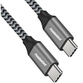 PREMIUMCORD Kábel USB-C M/M, 100W 20V/5A 480Mbps bavlnené opletenie, 0,5m PREMIUMCORD Kábel USB-C M/M, 100W 20V/5A 480Mbps bavlnené opletenie, 0,5m