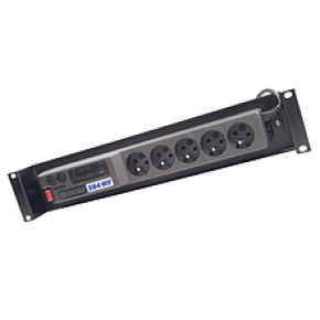 Napájací panel ACAR A-504, 3m, 5 pozícií, prep.ochrana, vaňa do 19" racku