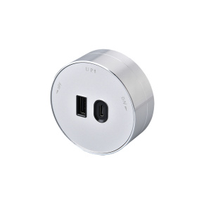 Zásuvkový modul Viking A60S, strieborná/výstupy - 1xUSB-A, 1xUSB-C/výkon až 2500W/230V,16A,50Hz Zásuvkový modul Viking A60S, strieborná/výstupy - 1xUSB-A, 1xUSB-C/výkon až 2500W/230V,16A,50Hz