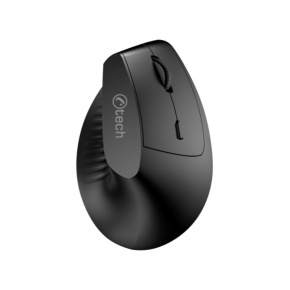C-TECH Myš VEM-15, vertikální, Dual mode, bezdrátová, BT5.0 + 2,4GHz, 1600DPI, baterie 400 mAh, černá