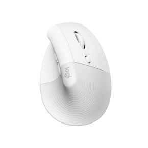 Logitech Lift/Vertikálna/Optická/Pre pravákov/4 000 DPI/USB+BT/Svetlo šedá