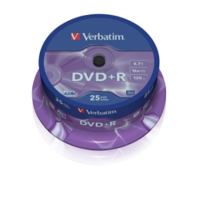 VERBATIM DVD+R(25-Pack)Spindl/MattSlvr/16x/4.7GB VERBATIM DVD+R(25-Pack)Spindl/MattSlvr/16x/4.7GB