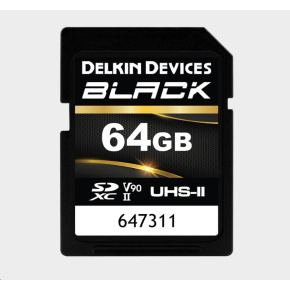 Delkin SDXC BLACK Rugged UHS-II R300/W250 (V90) 64GB (new)