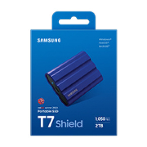 Samsung T7 Shield/2TB/SSD/Externý/2.5"/Modrá/3R Samsung T7 Shield/2TB/SSD/Externý/2.5"/Modrá/3R