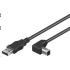 Kábel USB PREMIUMCORD 2.0 Konektor A-B 1m - ohnutý konektor B 90°
