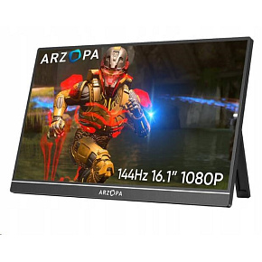 Arzopa Z1FC Portable Monitor 16.1" 144hz IPS Full HD 1080p Metal Housing Přenosný monitor + pouzdro, šedý Arzopa Z1FC Portable Monitor 16.1" 144hz IPS Full HD 1080p Metal Housing Přenosný monitor + pouzdro, šedý